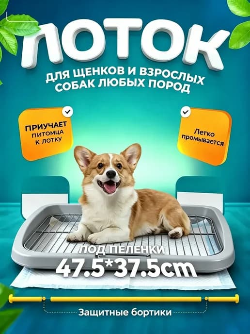 Туалет лоток для собак с сеткой под пеленку