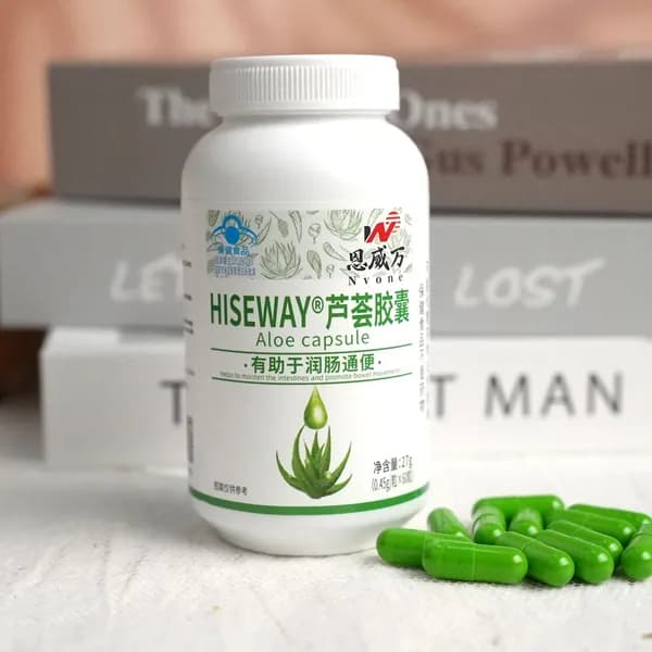Enwei Wan Aloe Vera Capsules 60 капсул Blue Cap Health Care помогает увлажнить кишечник и облегчить запоры