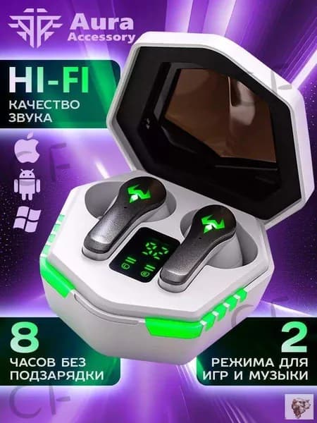 Наушники беспроводные с микрофоном, Bluetooth, USB Type-C, разноцветный