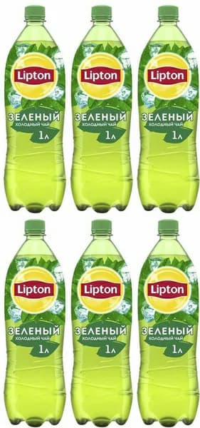 Холодный чай Lipton зеленый, комплект: 6 бутылок по 1 л