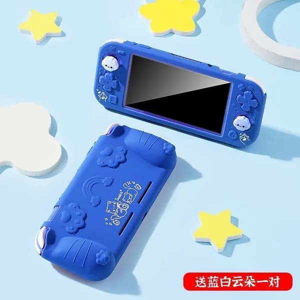 Защитный чехол полуобъемный для Nintendo Switch Lite: тематический дизайн с кошками