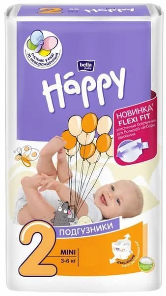 Подгузники Bella Happy Mini для детей (3-6кг), 1шт