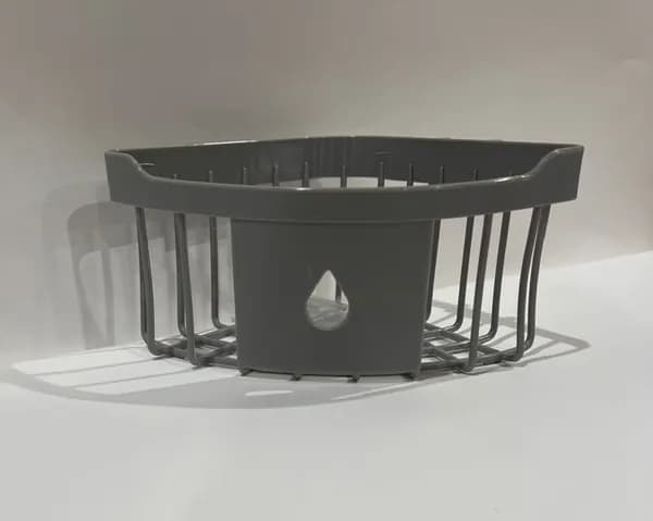 Полка для ванной, угловая, одноярусная, на присосках, 20x14x8.5см, серый