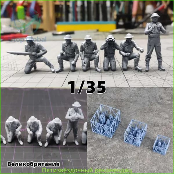 3Dпечать, фигурки солдат из смолы, модельнаборы, масштаб 1/35, неокрашенные, требуют самостоятельной сборки