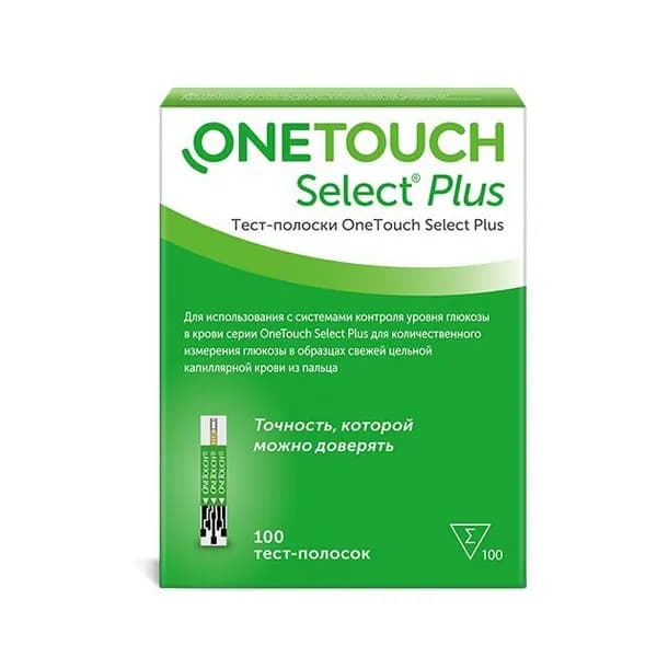 Тест-полоски One Touch Select Plus, 100 шт.