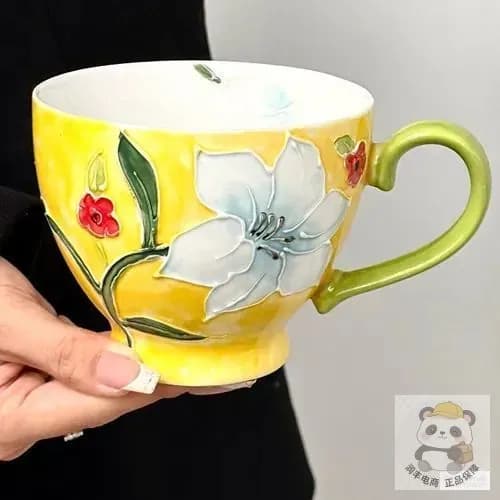 Чашка чайная фарфоровая, кружка, ручная роспись, барановка, ссср