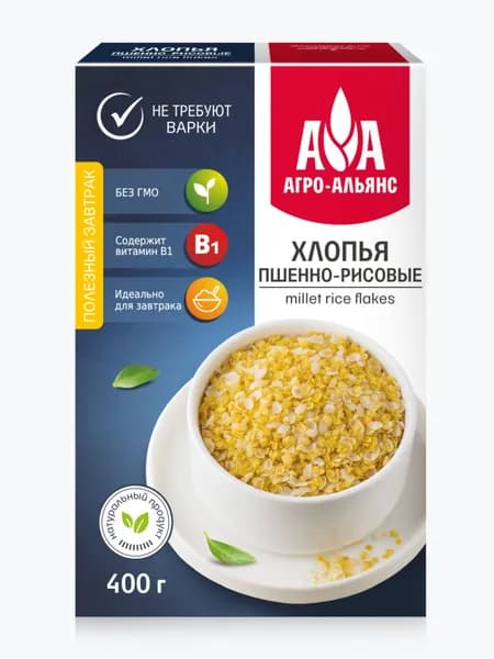 Хлопья пшенно-рисовые Агро-Альянс 400 г