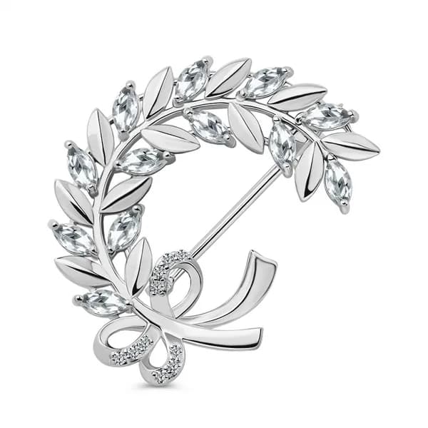 Брошь с фианитами серебро 925 пробы 585GOLD