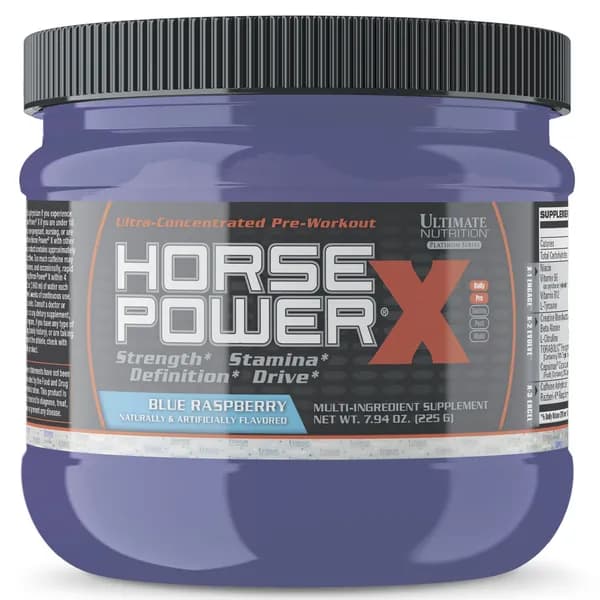 Предтренировочный комплекс ХОРС ПАУЭР ИКС 225 гр Голубая малина / Ultimate Nutrition HORSE POWER X