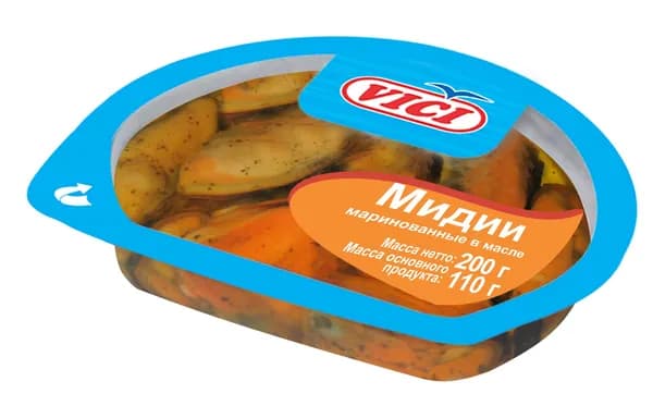 Мидии в масле 200 г, VICI