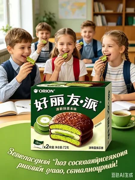 Пирожные с начинкой, 2 шт по 36 г, 72 г, с вкусом матча, кондитерские изделия к чаю