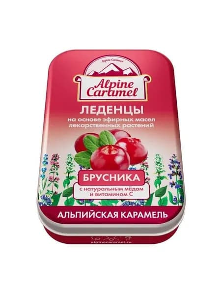 Alpine Caramel Альпийская Карамель, леденцы детские (брусника, витамин С, мед)