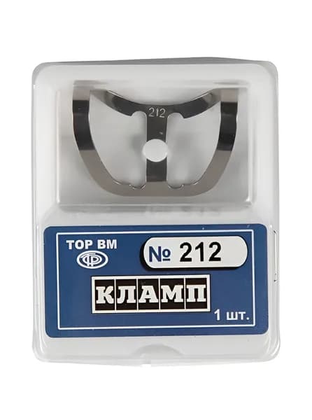 Кламп № 212 "Бабочка" для резцов и клыков верхней челюсти, для зубов с выраженной небной долей коронковой части, 1 шт (ТОР ВМ)