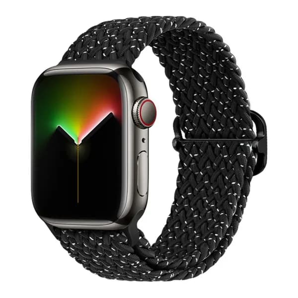 Нейлоновый ремешок для Apple Watch 38-40-41 mm series 1-10, SE, SE 2 (Черный в крапинку)