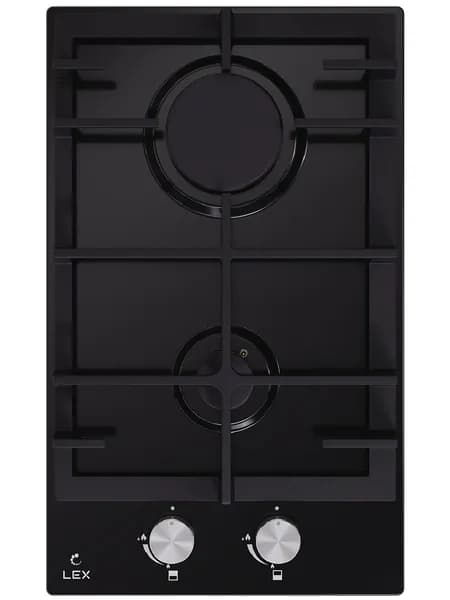 Варочная поверхность газовая Lex GVE 321 BL Matt Edition, 2 конфорки, автоподжиг, газ-контроль, 4000 Вт, эмалированная сталь