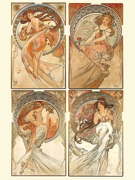 Постер А3. Альфонс Муха. Серия "Искусства".
