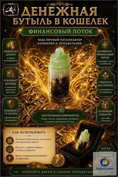 Денежная бутыль "Финансовый поток". Амулет