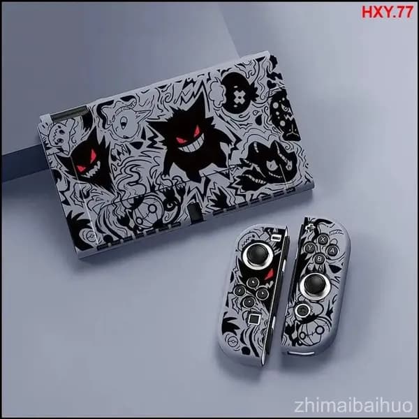 Популярный мягкий чехол из TPU для Nintendo Switch Oled с дизайном Покемон Генгар, эксклюзивная силиконовая защита для консоли.