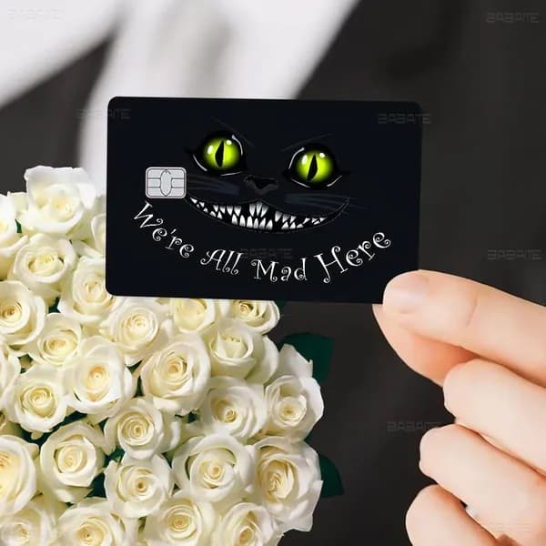 Cheshire Cat Чеширский кот Наклейка на банковскую карту, антицарапинная матовая долговечная