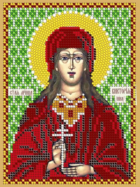 Схема для вышивки бисером (без бисера) Светлица "Св. Виктория", 12х16 см, габардин