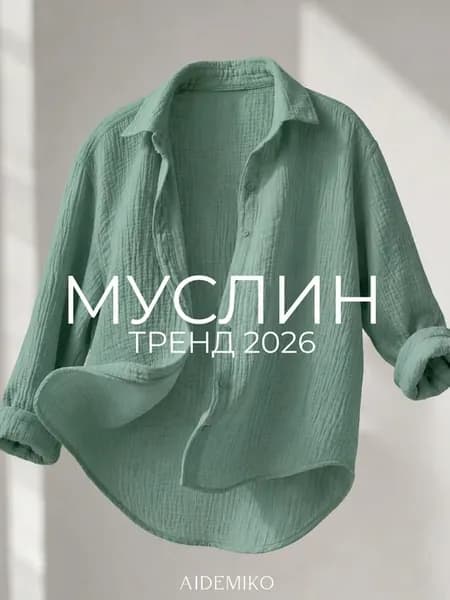 Рубашка из муслина с длинным рукавом оверсайз