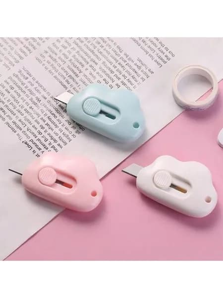 1 шт. Mini Pocket Cloud Art многофункциональный нож для резки бумаги, упаковки, сменным лезвием, канцелярский инструмент.