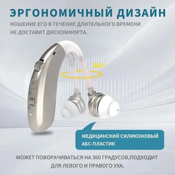 Слуховой аппарат для пожилых людей с зарядными устройствами усилитель звука