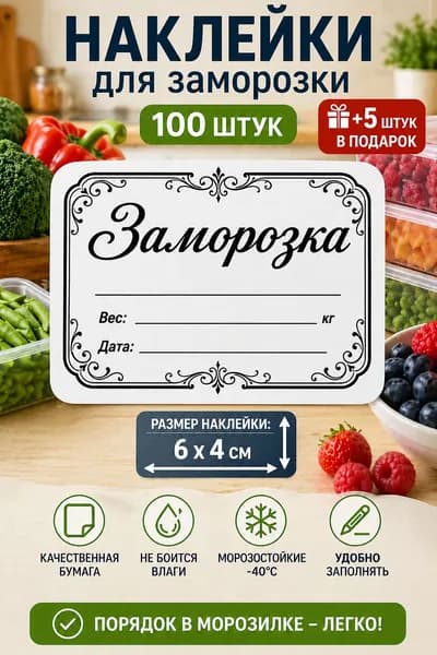 Наклейки для заморозки 100шт.