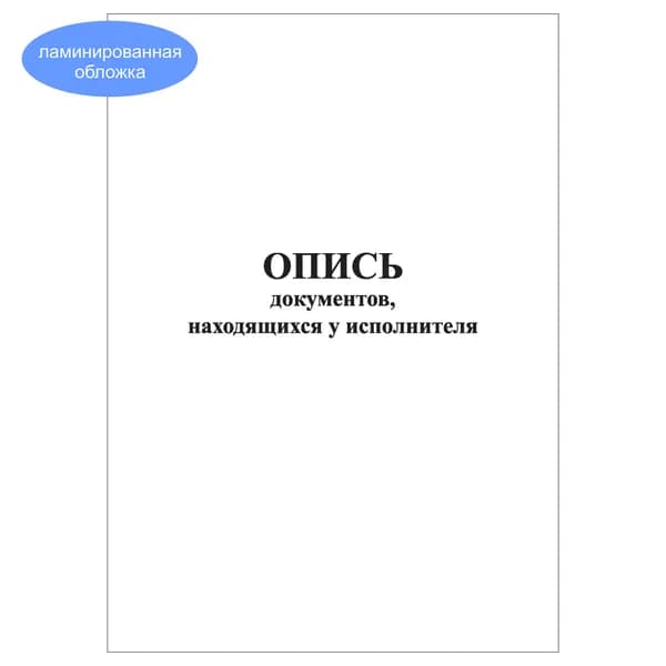 Комплект (1 шт.), Опись документов, находящихся у исполнителя (10 лист, полистовая нумерация, ламинация обложки)
