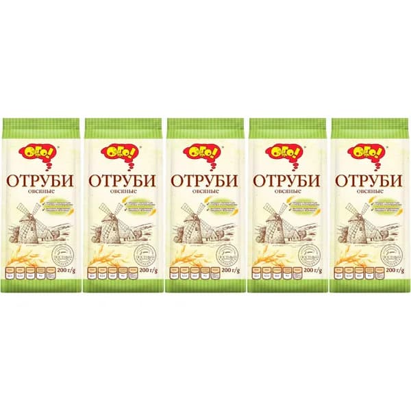 Отруби Ого! овсяные 200 г, набор: 5 штук