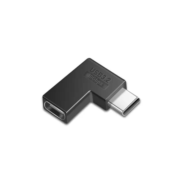 Компактный адаптер USB Type C под углом 90 c для быстрой зарядки