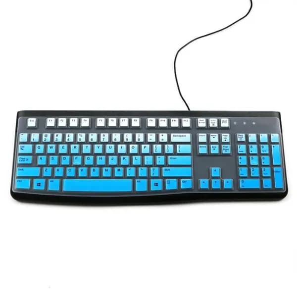 Тонкая силиконовая клавиатурная накладка для K120 MK120, Gradient blue