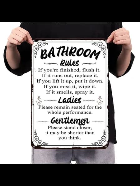 Металлическая табличка для туалета Funny Bathroom Decor 30x4