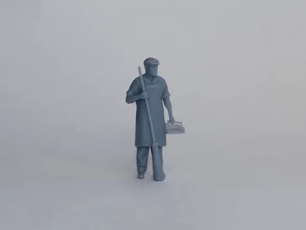 'Дворник" фигурка в масштабе 1:43 для диорам и коллекционирования. Высота фигурки 4 см.