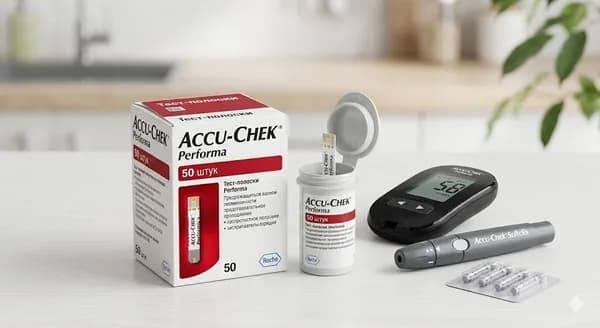 Акку-Чек Перформа (Accu-Chek Performa) тест-полоски для измерения сахара, 50 шт.