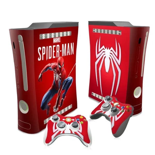 Пленка для наклейки игровой консоли подходит для толстой консоли Xbox360 с рисунком Человека-паука и Дэдпула