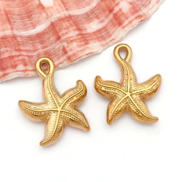 1pcs Подвеска в виде морской звезды и черепахи из нержавеющей стали