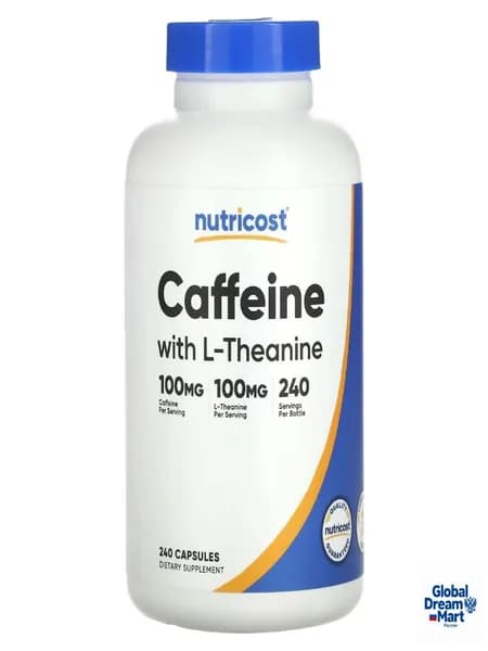 Nutricost, Кофеин с L-теанином, 240 капсул