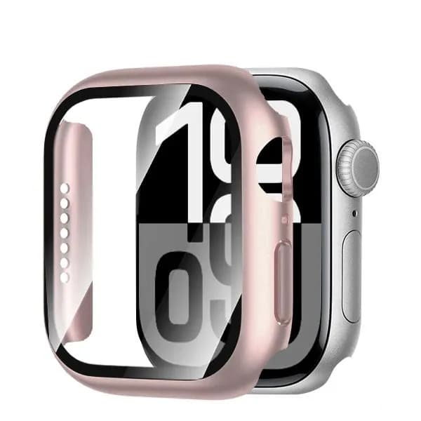 Защитный кейс со стеклом для Apple Watch 44мм Клеевой чехол для iWatch серии 4 5 6 Защита от царапин и ударов