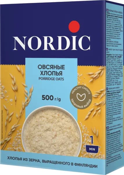 Хлопья овсяные Nordic 500г