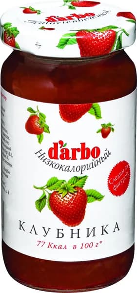 Конфитюр Darbo Клубника с пониженной калорийностью, 220 г