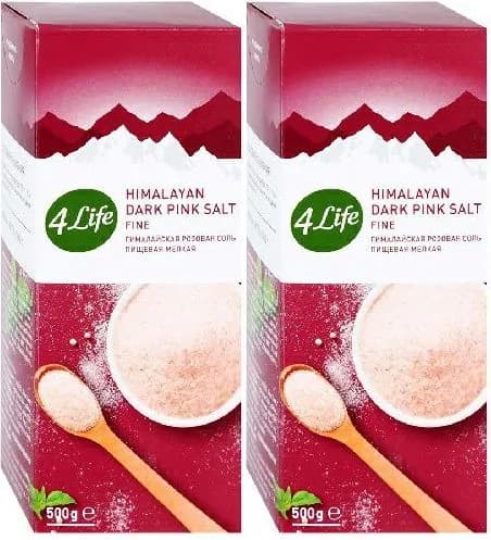 Соль гималайская розовая 4Life мелкая, комплект: 2 упаковки по 500 г
