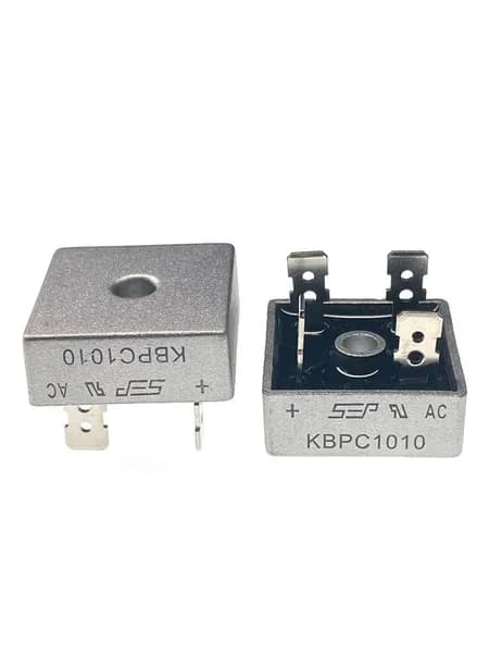 Диодный мост KBPC1010, 1000В 10А, 1-фазный, 1.1В@5А, IFSM до 240А, металл. основание, 2 шт