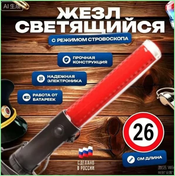 Сигнальная палка LED для регулирования движения 26 см, с 3 режимами свечения, водонепроницаемая-yezi