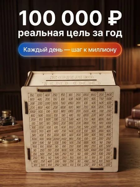 Копилка деревянная 100000