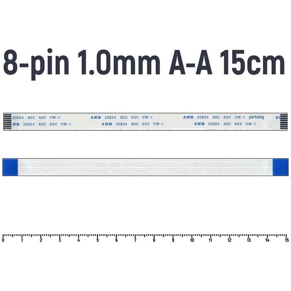 FFC Шлейф тачпада для ноутбука Acer TravelMate Spin TMB118-R N TMB118-G2-R RN 8-pin Шаг 1.0mm Длина 15cm Прямой A-A AWM 20624 80C 60V VW-1