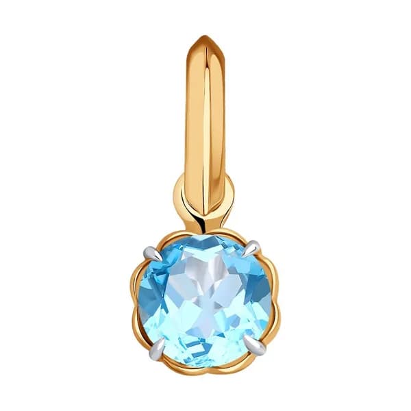 Diamant, Подвеска (кулон) из золота с топазом, 51-330-01766-1, декоративные, украшение из красного золота 585 пробы
