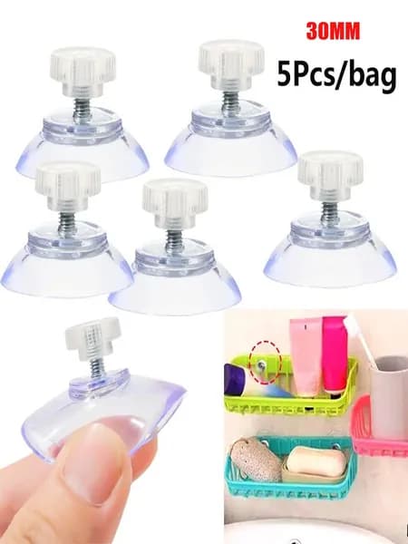 5pcs 30 - мм силиконовые круглые присоски, прозрачные стойки