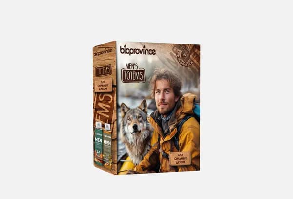 Подарочный набор для душа и ванны BioProvince MENS TOTEMS, wolf