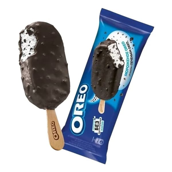 Мороженое эскимо Oreo ванильное с кусочками печенья СЗМЖ 56 г